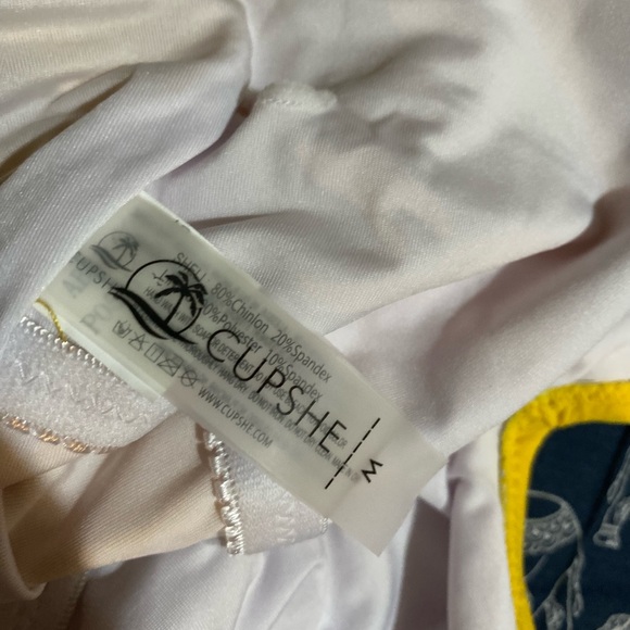 NWT CUPSHE swimsuit striped on the bottom yellow on top!!! Very easy on/off - Picture 6 of 7